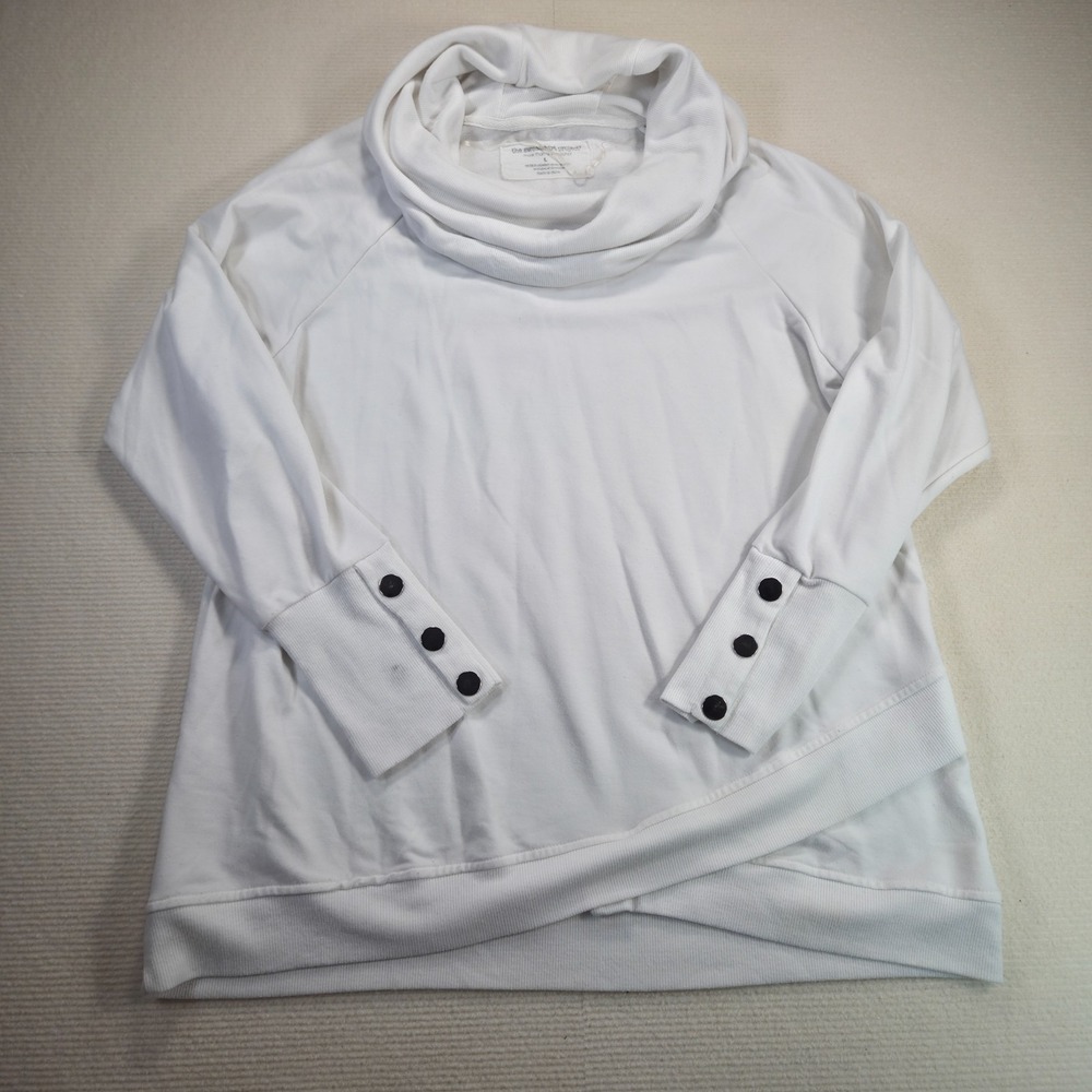 Women's The Sweatshirt Project Large White Long Sleeve Cowl Neck
